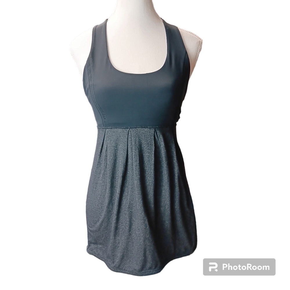 LULULEMON Power Dance tank top sz 4 Coal / Heathered Blurred gray